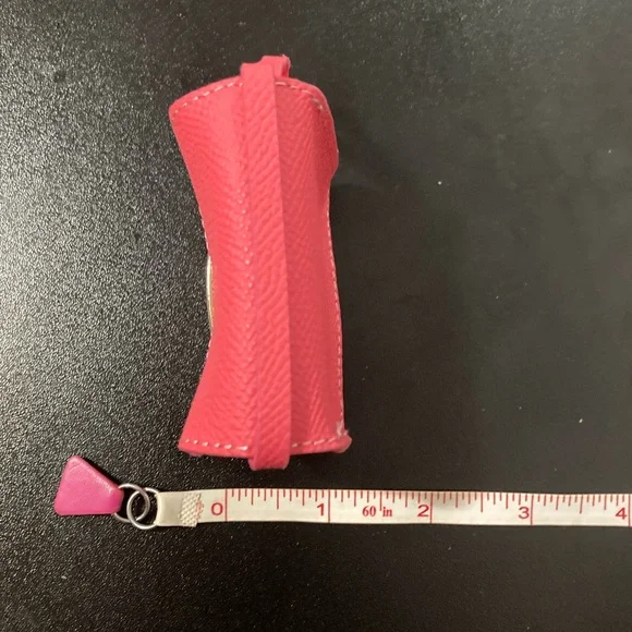 Mini Pink and Gold H Con Stance Magnetic Closure Keychain Bag with Strap - Picture 6 of 6